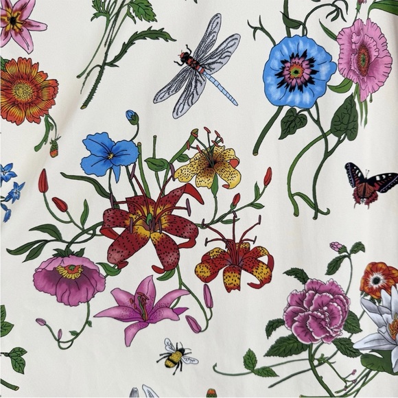 J McLaughlin Catalina Cloth Dress Womens Size Small Garden Floral Butterfly Bee - Picture 5 of 9